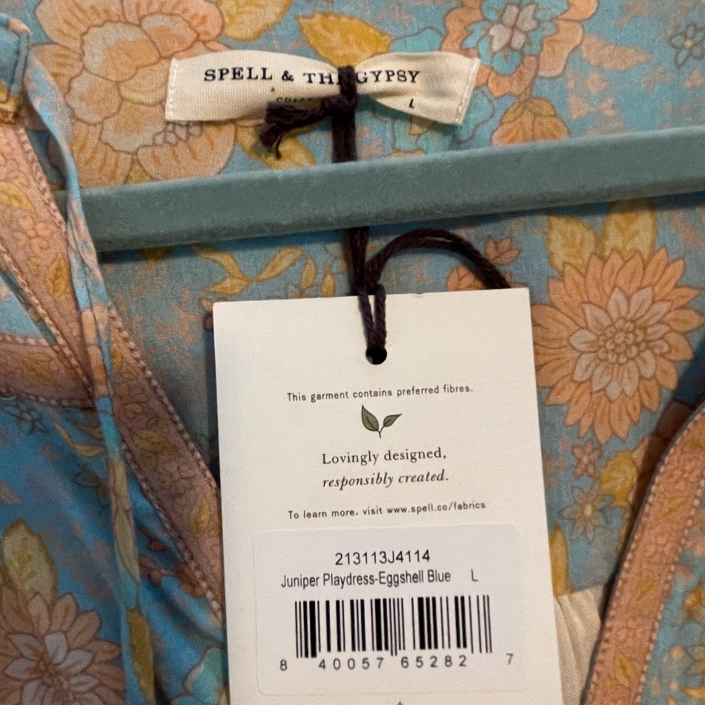 Spell VINTAGE Juniper PLAYDRESS size L Long Sleeve Dress - Picture 5 of 7